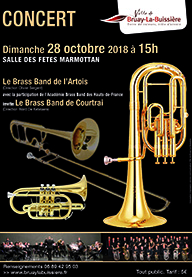 Affiche du concert du Brass Band de l'Artois 2018