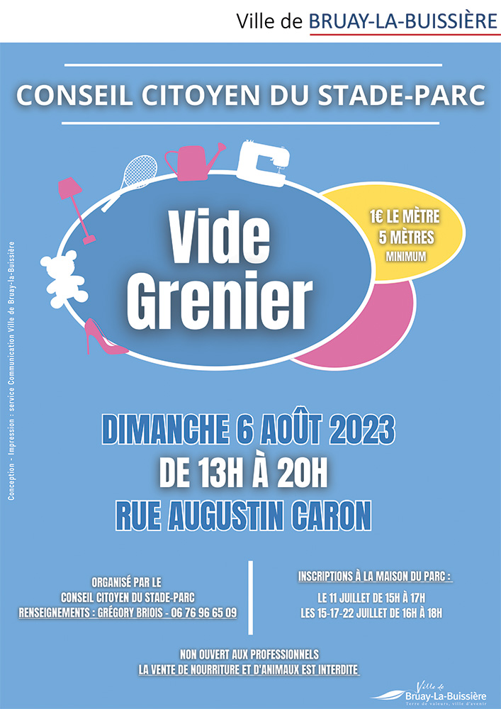 Vide Grenier Conseil Citoyen du Stade-Parc 6/08/23