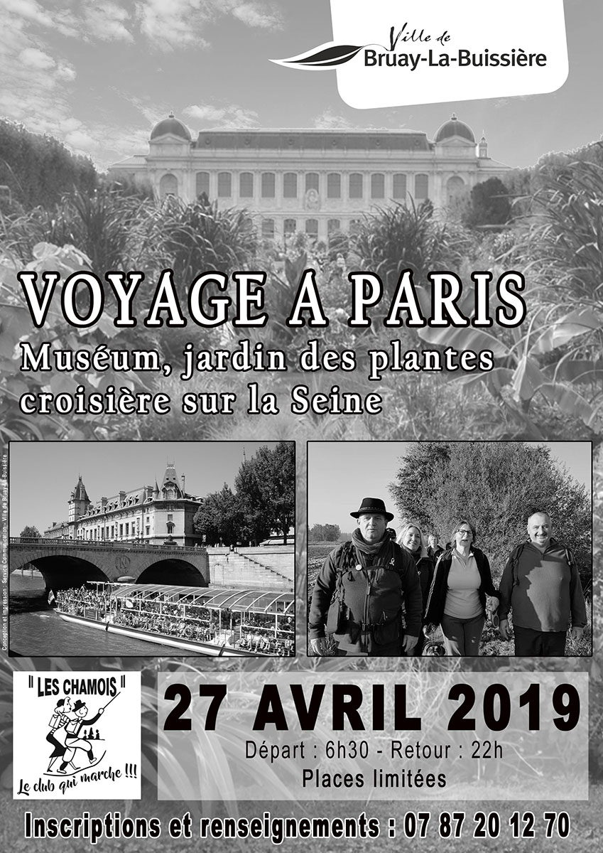 Affiche voyage Paris association Les Chamois