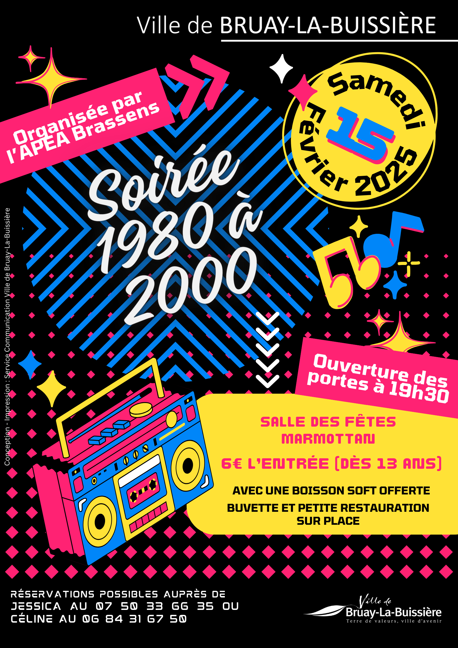 Affiche soirée années 80's 2000's