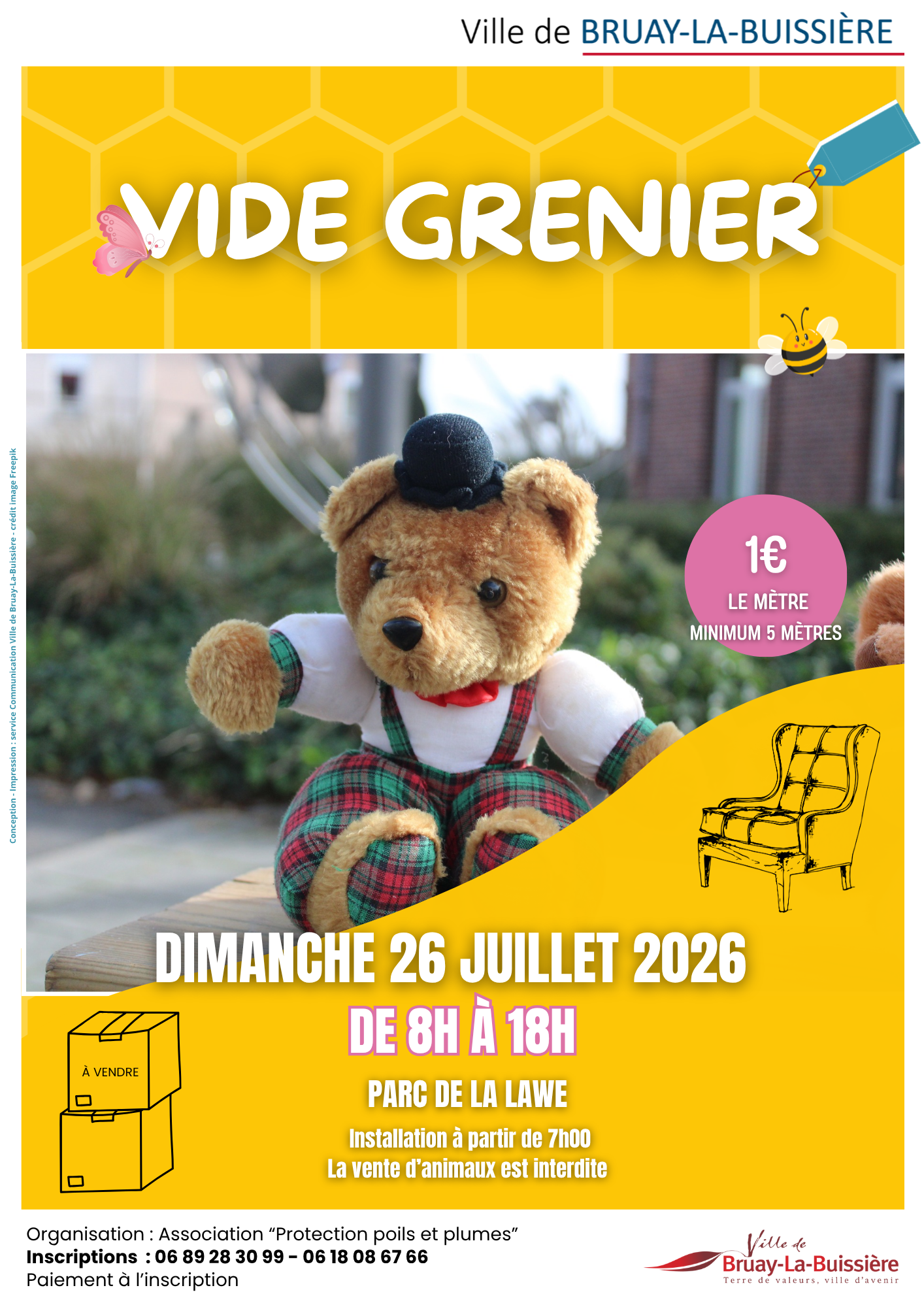 26 07 2026 Vide Grenier Protection Poils et Plumes